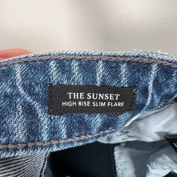 Rails Sunset High Rise Slim Flare Jeans Size 24 Medium Wash Blue Denim - Picture 9 of 11